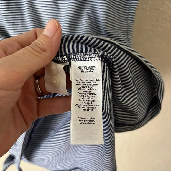 Vineyard Vines Shirt Men's Small Edgartown Polo in Navy Blue Stripe Pima Cotton - Picture 6 of 7